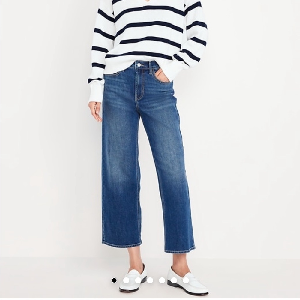 NWT Old Navy High-Waisted WOW Crop Wide Leg Jeans, Long
